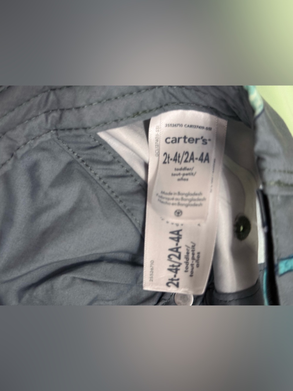 Carter's Light Green Rashguard with Blue Dino Graphics Size 2T - Picture 4 of 9